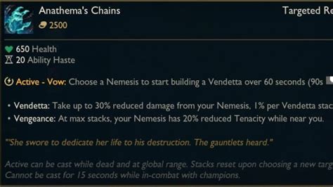 What is Anathema's Chains League of Legends.
